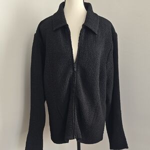 EP Pro Black Textured Zip Up Jacket Size Xl